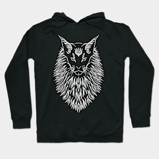 Maine coon black line art Hoodie